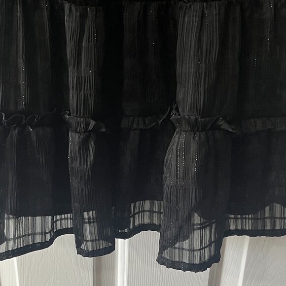 Adelyn Rae Caro Textured Metallic Black Mini Ruffle Dress Holiday Party Size XS - Picture 8 of 13